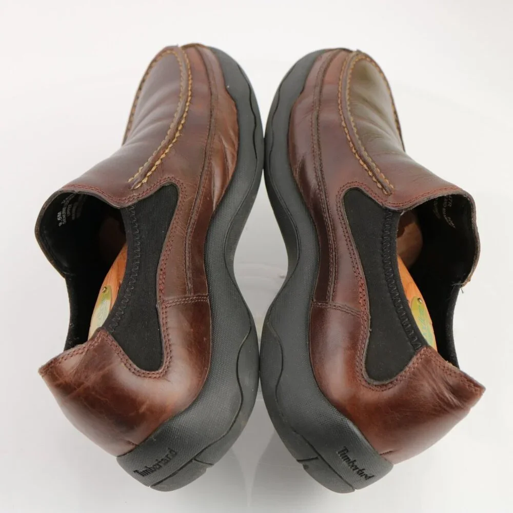 Timberland Mens‎ Mt Kisco Loafer Size 9.5 Brown Leather Driving Slip On Lug Shoe